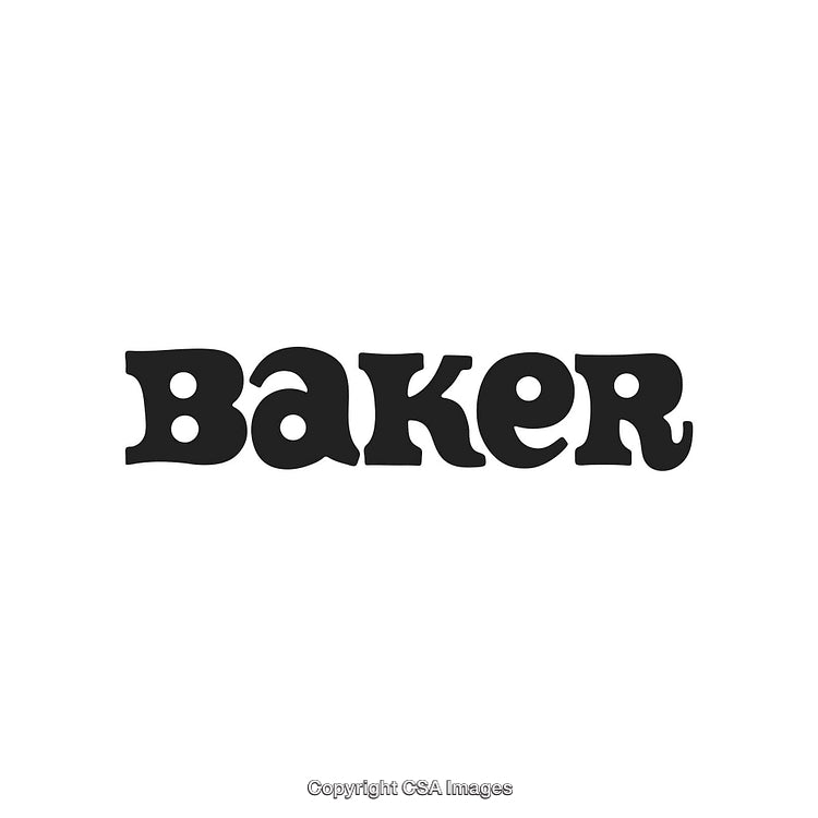 Playful Black Retro Font with the Word "Baker" on White Background