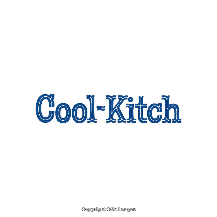Stylized Cool-Kitch Logo Design Featuring Blue Text with Artistic Details