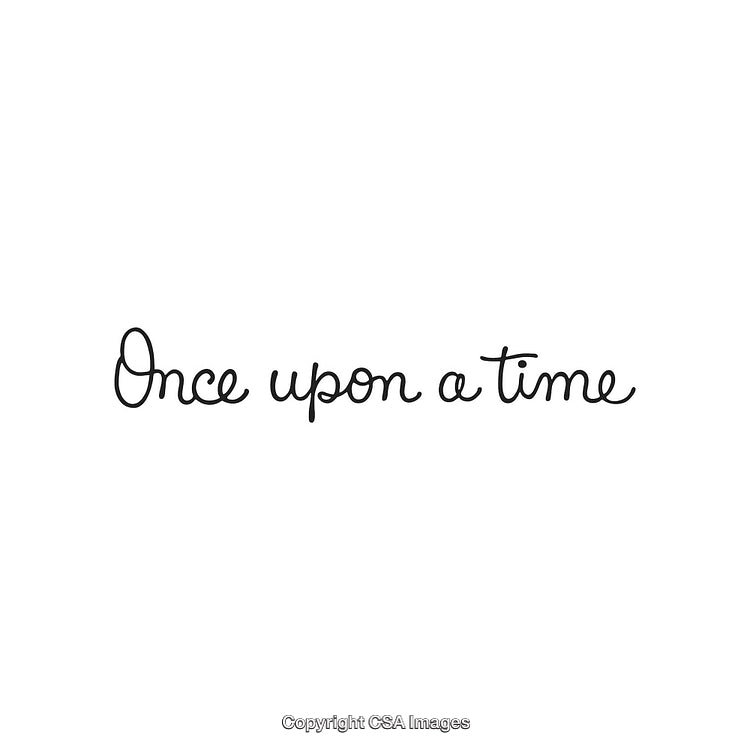Handwritten Text of Once Upon a Time on White Background