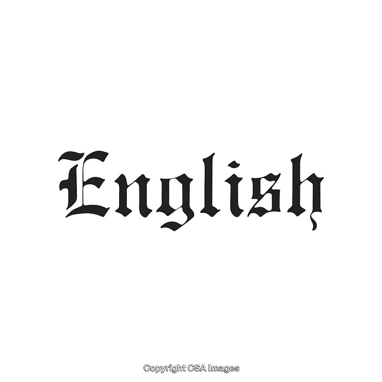 Blackletter Calligraphy Style Typography for English Word Display