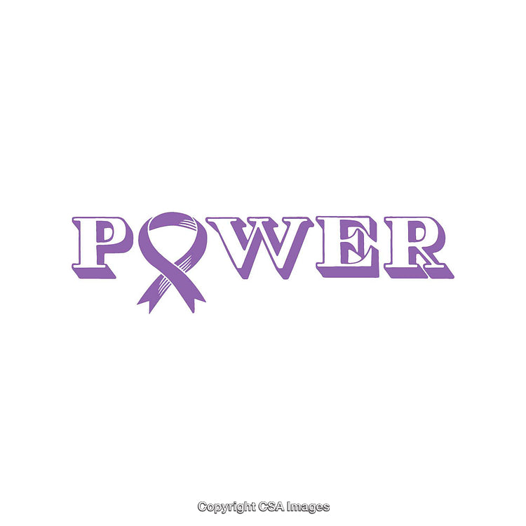 Purple Ribbon Representing Power with Minimalist Typography Design