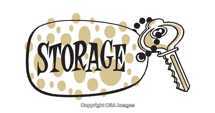 Illustrated Key and Label Design Emphasizing Storage Concept in Stylized Format