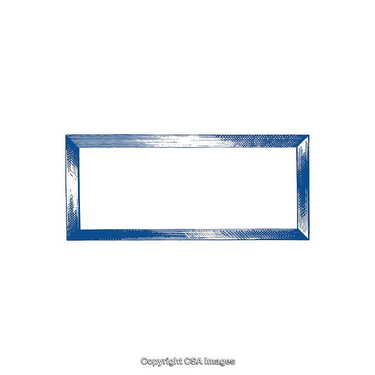 Blue Rectangular Frame Illustrating Clean and Minimal Geometric Aesthetics