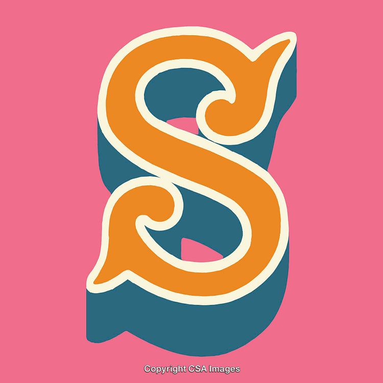 Vintage Styled Letter S Art With Vibrant Pink Background