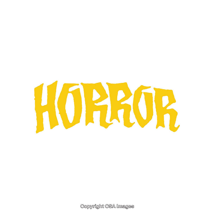 Yellow Horror Text Rendered in Bold Stylized Font