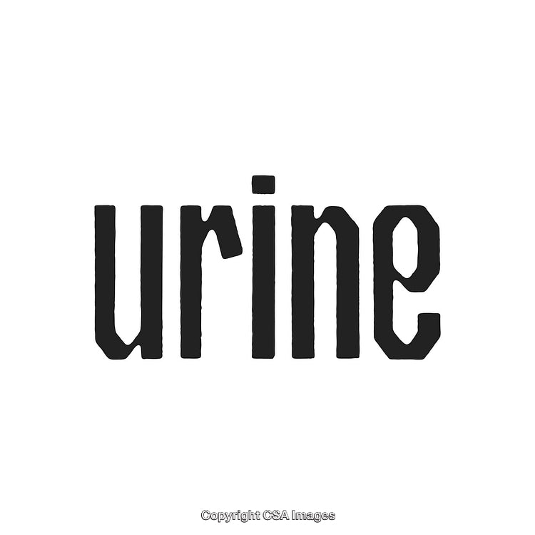 Black And White Text Art Featuring Word 'Urine' In Bold Typography