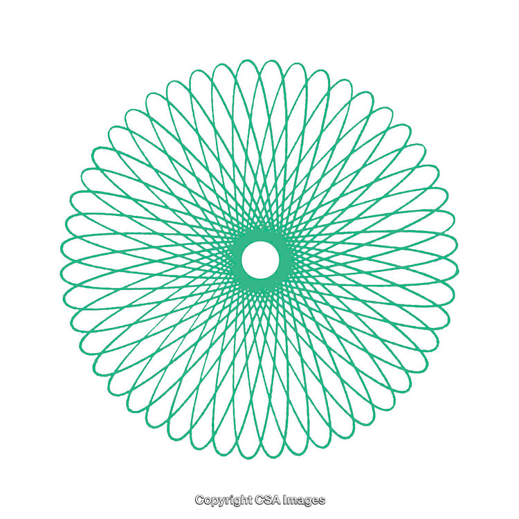 Green Geometric Circular Pattern on White Background