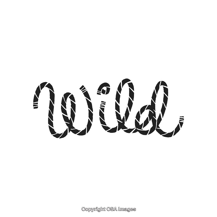 Hand-Drawn 'Wild' Text with Intricate Line Details and Artistic Style
