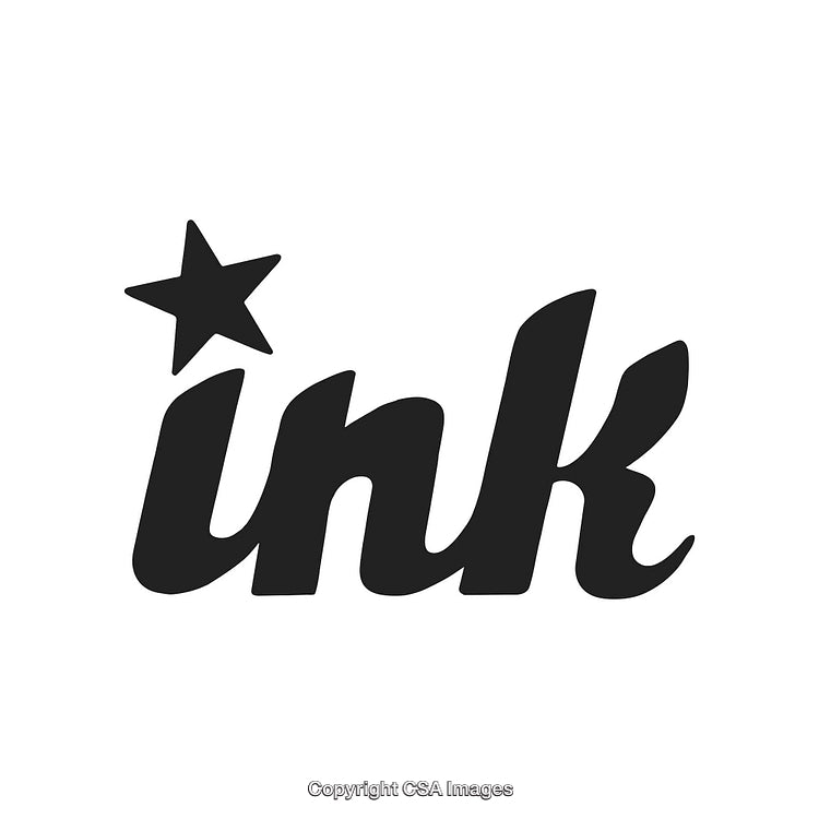 Creative Typography with Star Icon and 'Ink' Text in Stylish Font Design