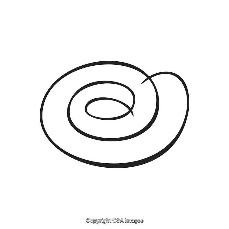 Minimal Abstract Black and White Spiral Line Art on White Background