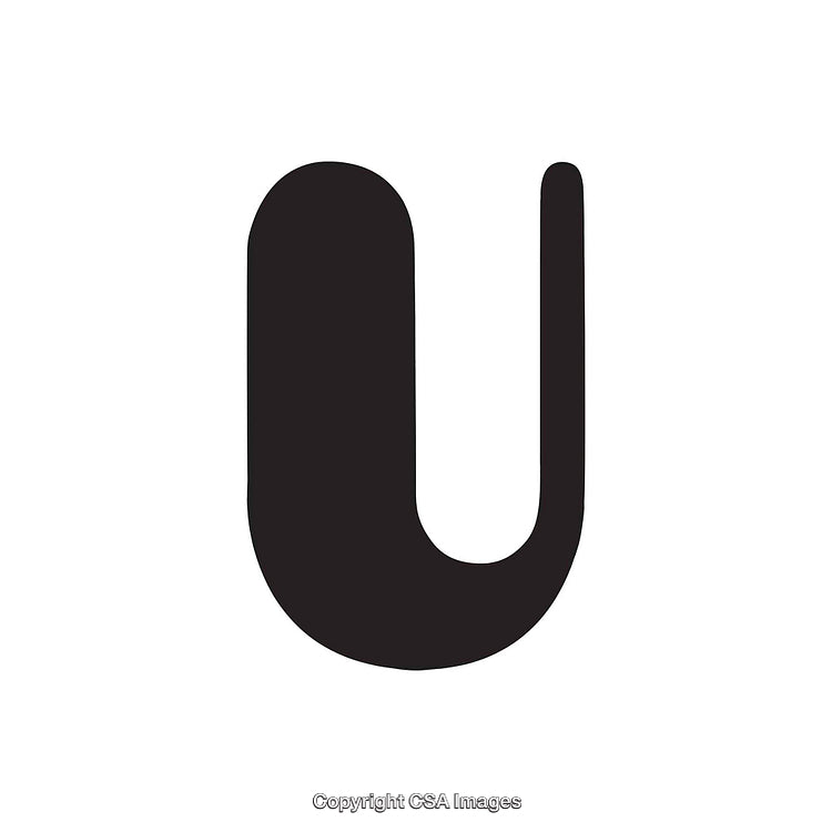 Bold Monochrome Letter 'U' Symbol in Modern Design