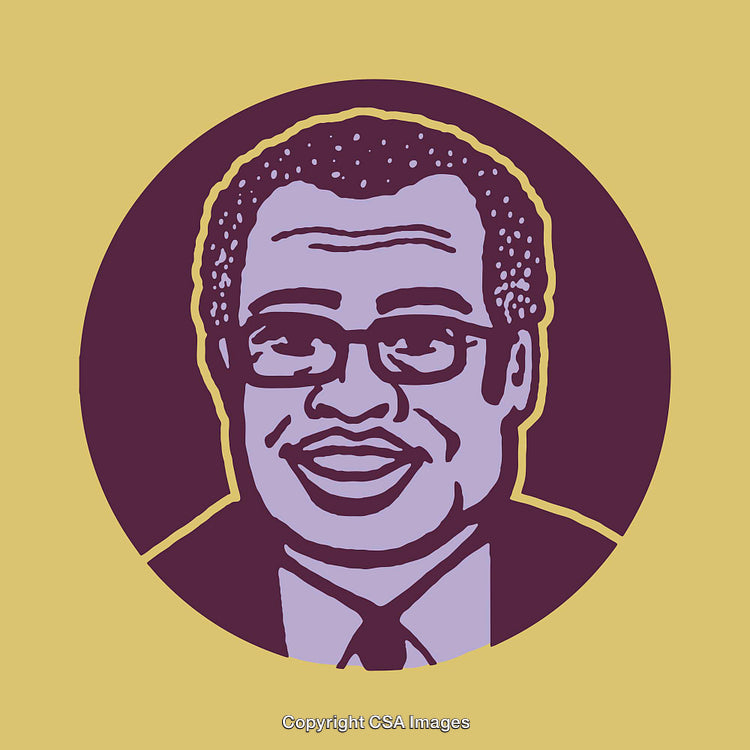 Artistic Line Art Illustration of a Smiling Businessman in Bold Colors