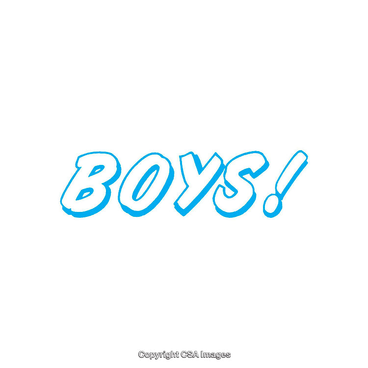 Bold Blue Text Displaying the Word 'Boys!' on White Background