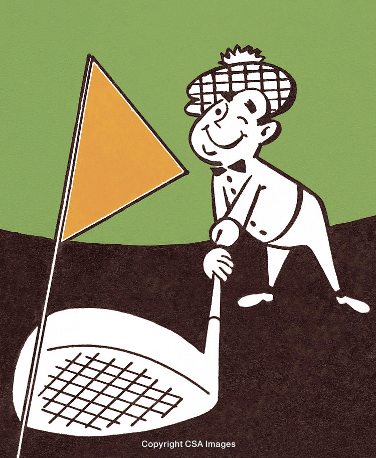 Man Using a Giant Golf Club