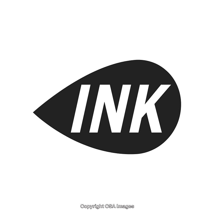 Black Ink Drop Icon Symbolizing Creativity and Design