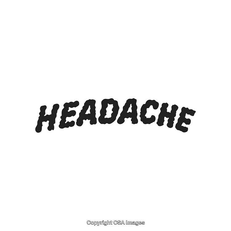Black Text Depicting the Word 'Headache' in Bold Font on White