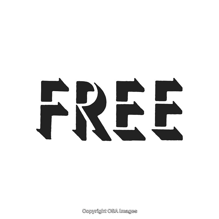 Stylized Black and White Typography Art Piece Featuring the Word 'Free'