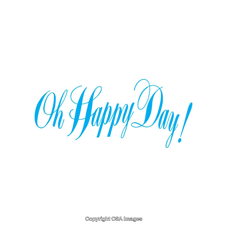Elegant Typography Design Featuring the Text 'Oh Happy Day' in Blue Script