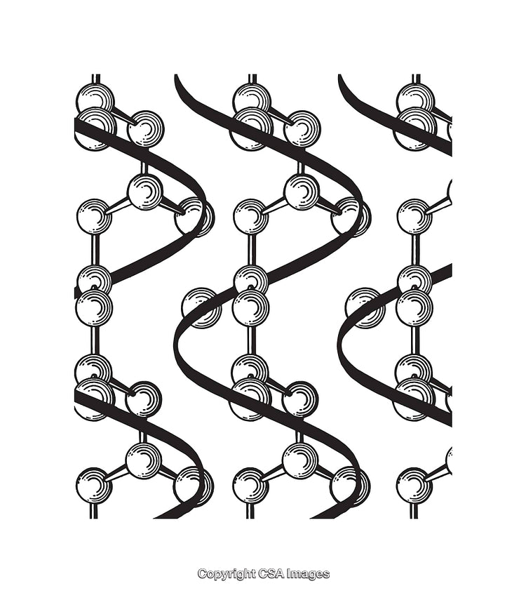 Seamless Pattern of Black and White Molecular Line Art Design