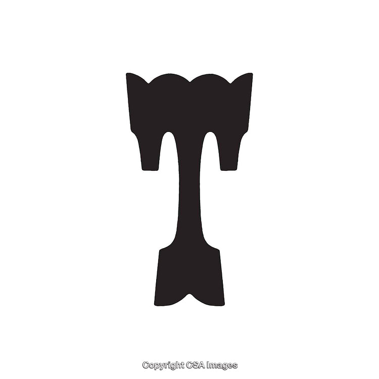 Black Silhouette of Letter T on White Background