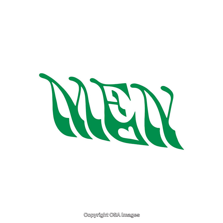 Green Artistic Typography Design Featuring the Word 'Men'