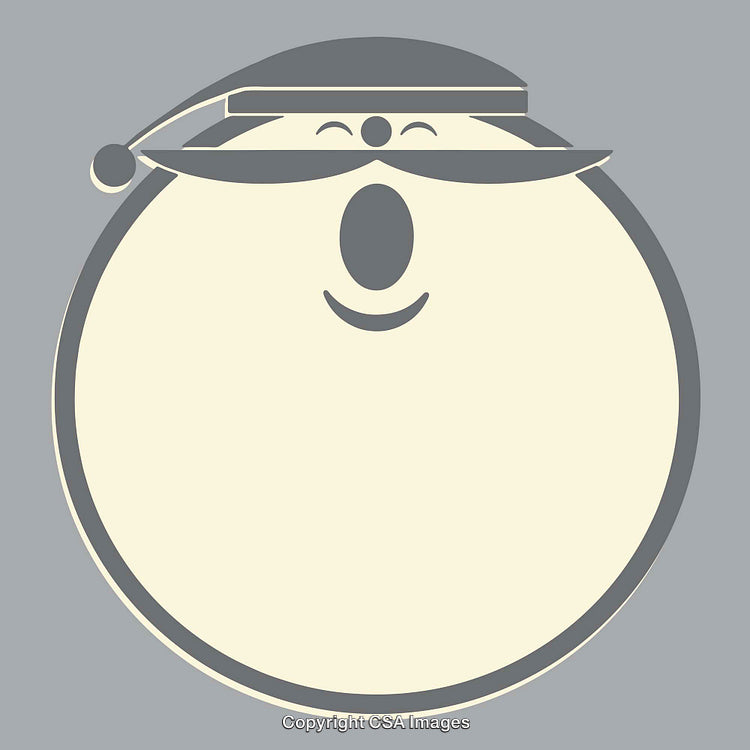 Minimalist Illustration of a Smiling Face with Winter Hat Design