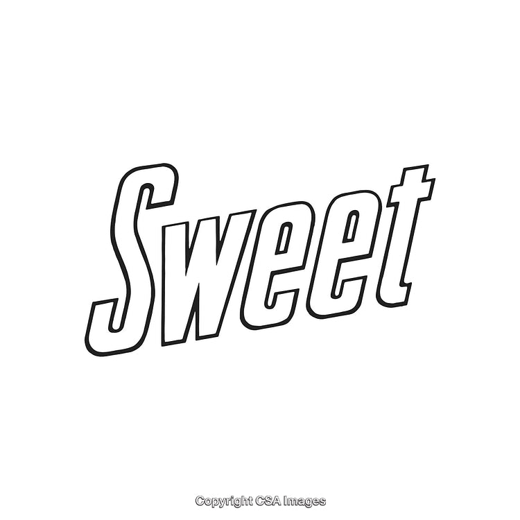 Stylish Typography Artwork Featuring the Word Sweet in Bold Outline Text
