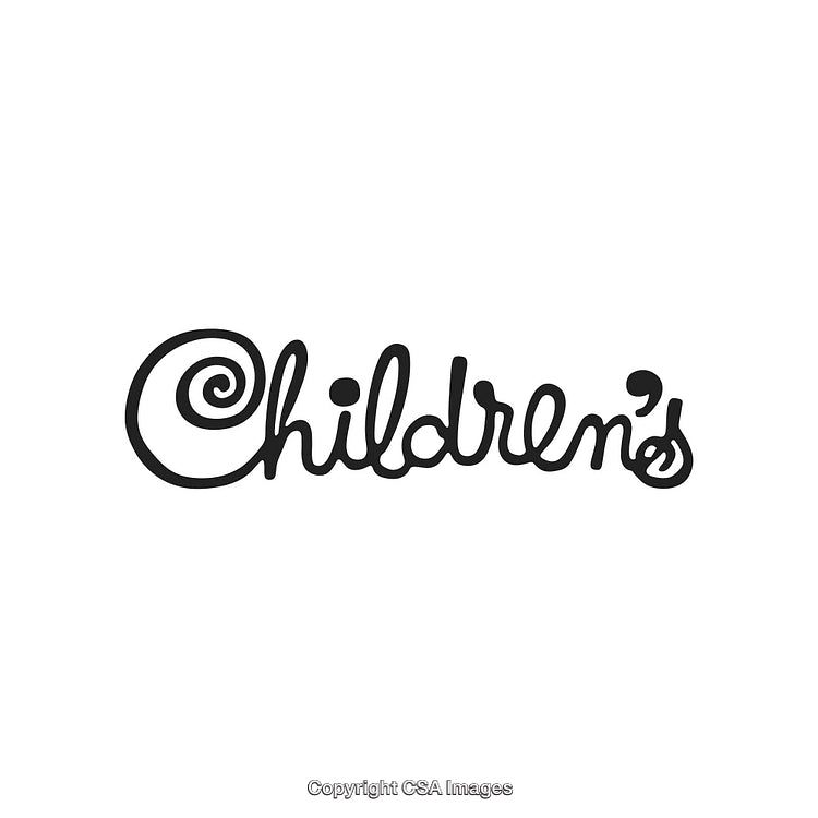 Stylized Children's Logo Featuring Whimsical Typography and Curved Script Design
