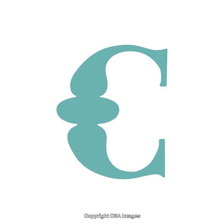 Minimalist Flat Style Turquoise Letter C on White Background