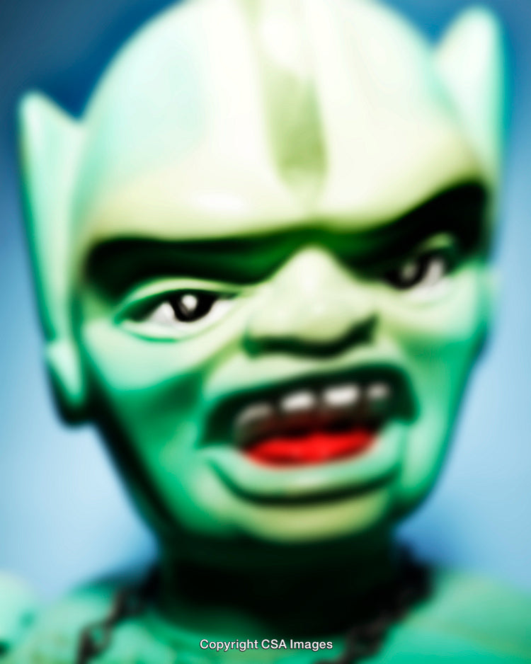 Close-Up of Retro Alien Toy With Bold Colors and Unique Features