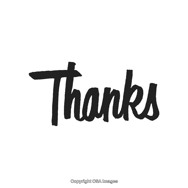 Bold Handwritten Thanks Text on White Background for Gratitude Concept