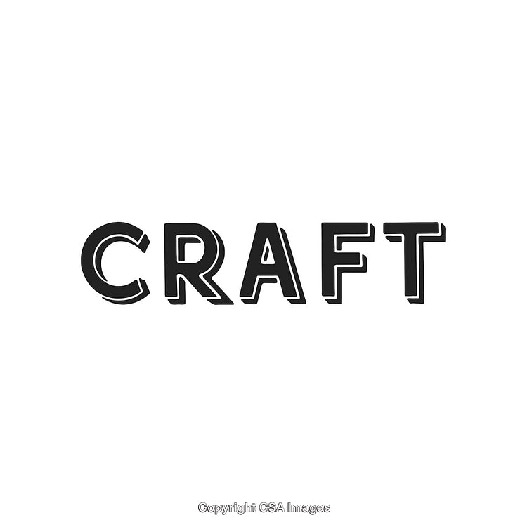 Creative Black-And-White Typography Featuring the Word Craft on White Background