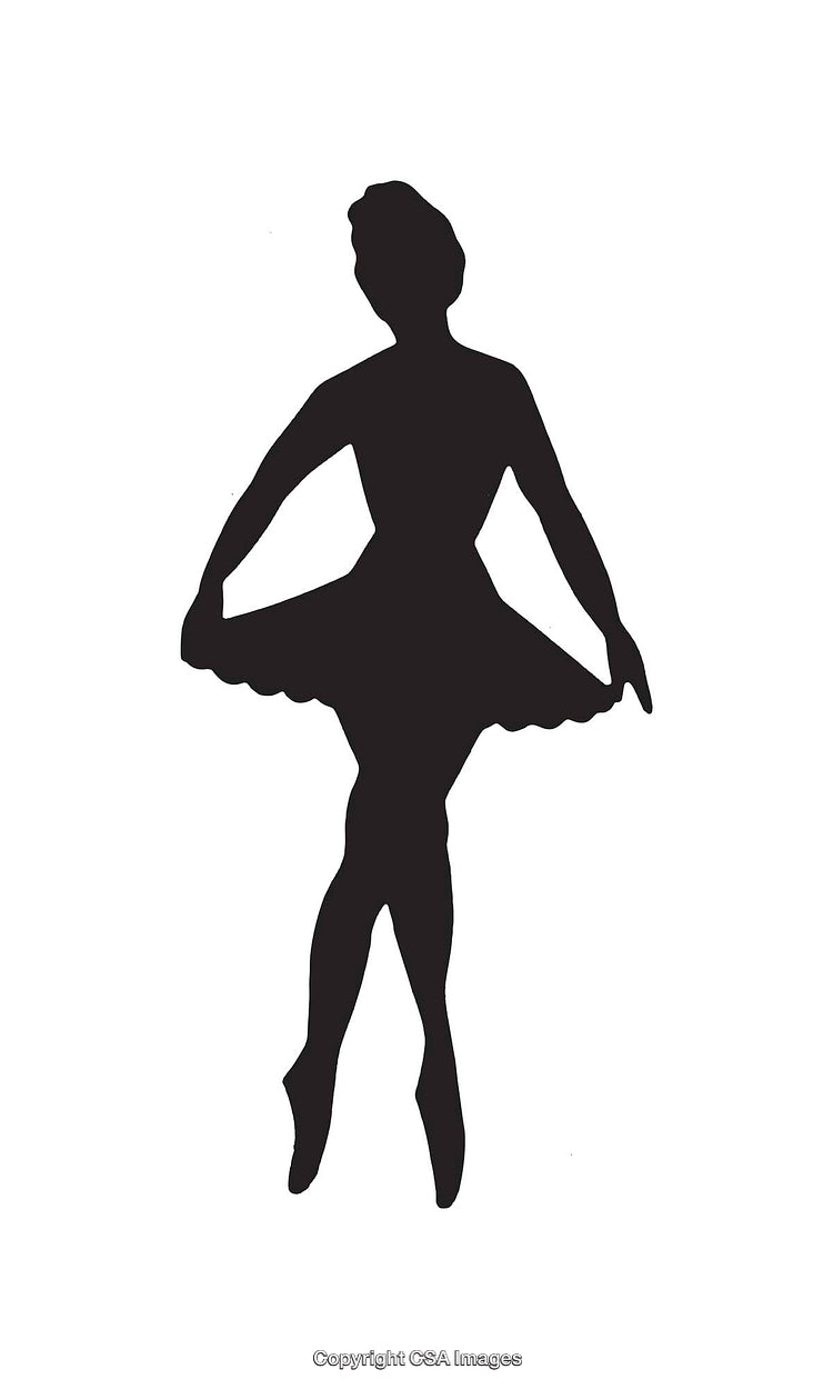 Silhouette Illustration of a Ballet Dancer Performing in Graceful Pose