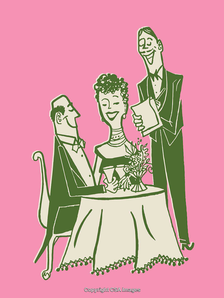 Elegant Vintage Illustration of Service at a Formal Dinner Gathering