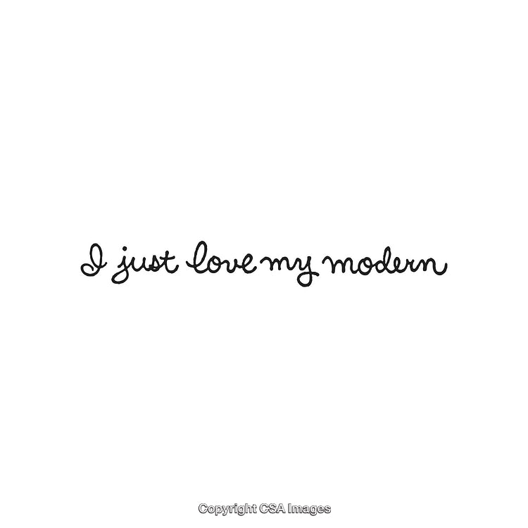 Elegant Handwritten Text Expressing Love of Modern Aesthetic and Simplicity