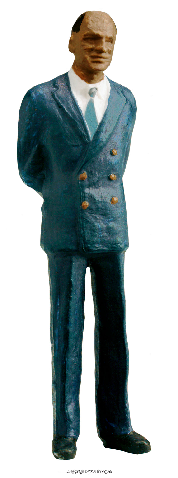 Plastic Figurine of a Man in a Blue Formal Suit