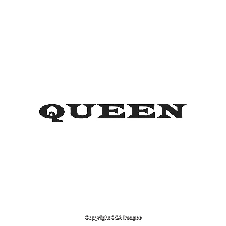 Bold Black Text Queen Displayed on a Minimalist White Background