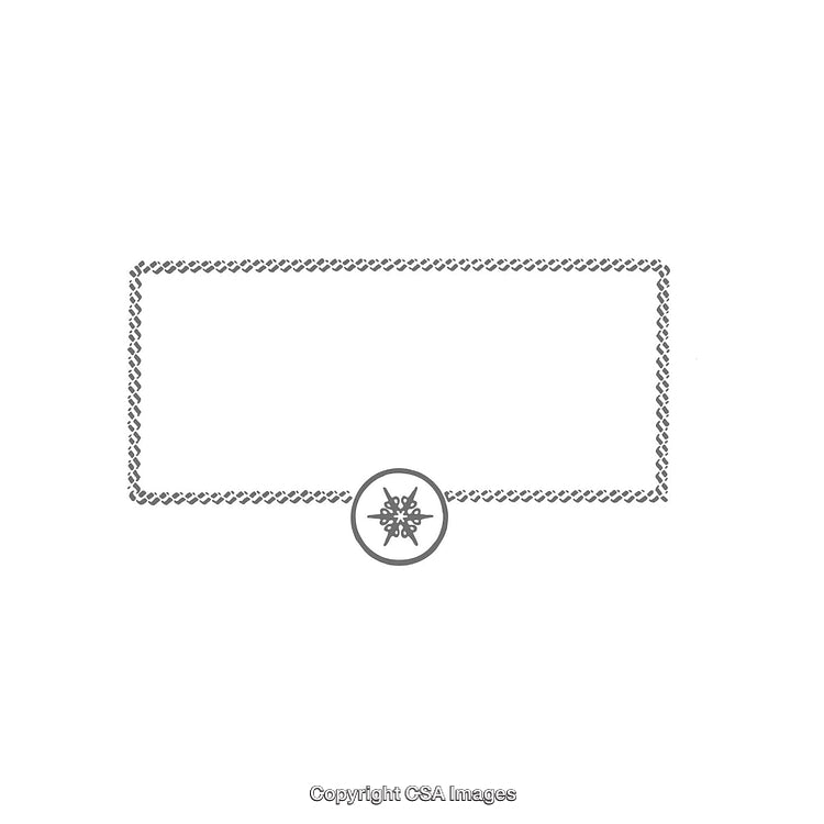 Elegant Rectangular Frame with Decorative Details and Circular Element