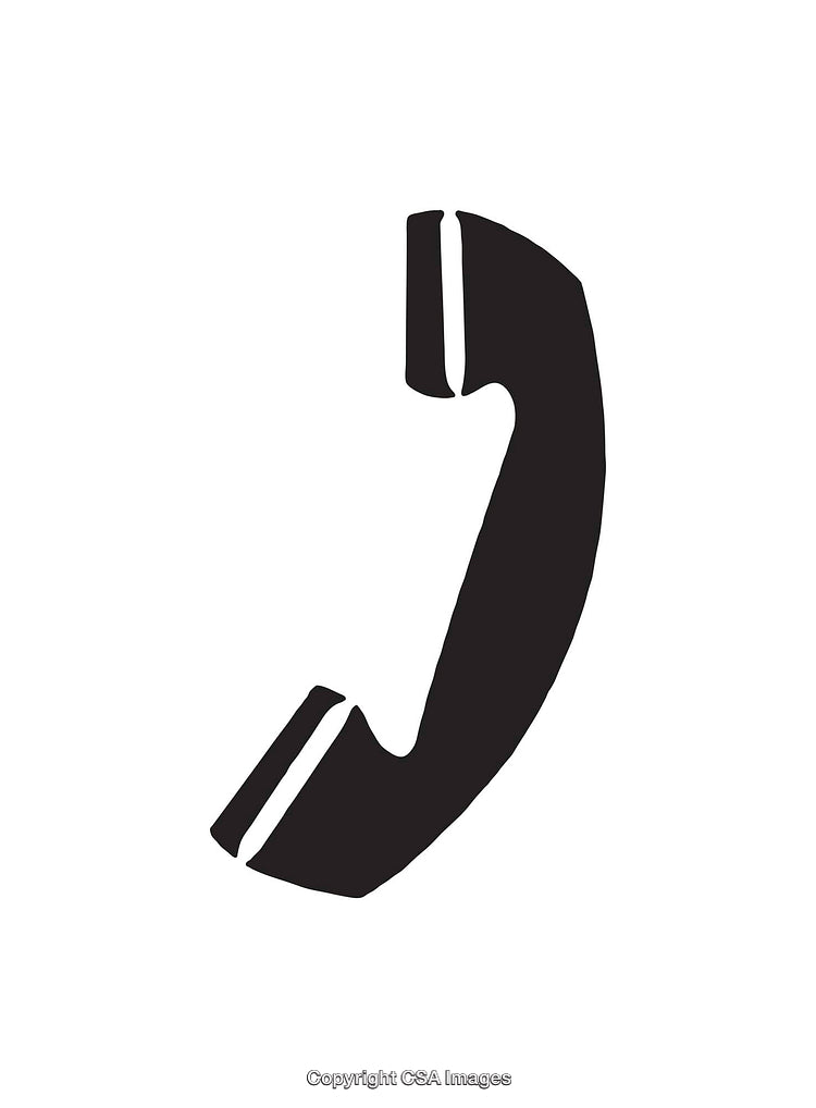 Minimalistic Black and White Telephone Handset Icon