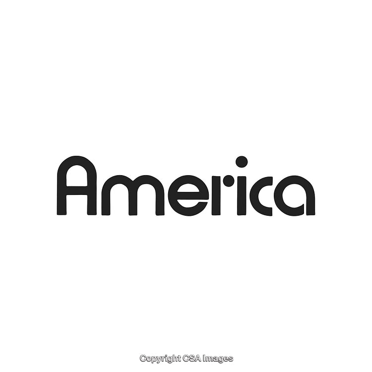 Stylized Text Reading America in Minimalist Black Font on White Background