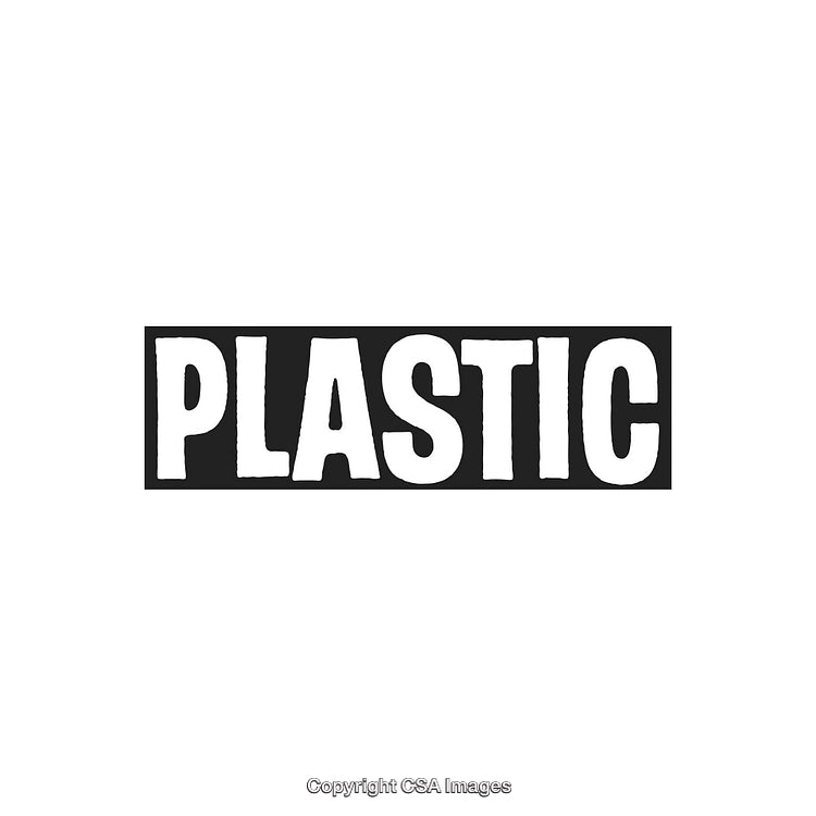 Black and White Typography Design Featuring the Word "Plastic" in Bold Letters