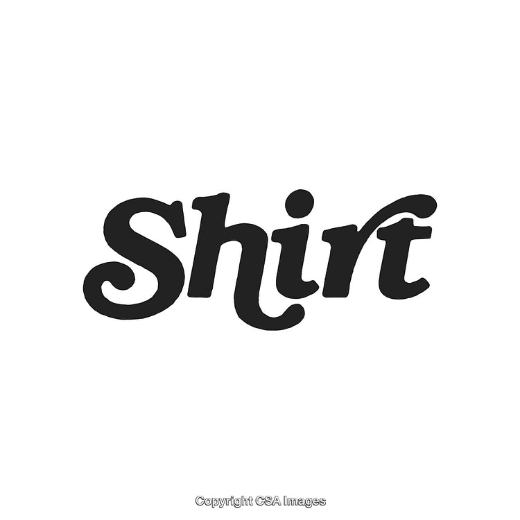 Bold Typography Design Depicting the Word 'Shirt' in Stylish Lettering