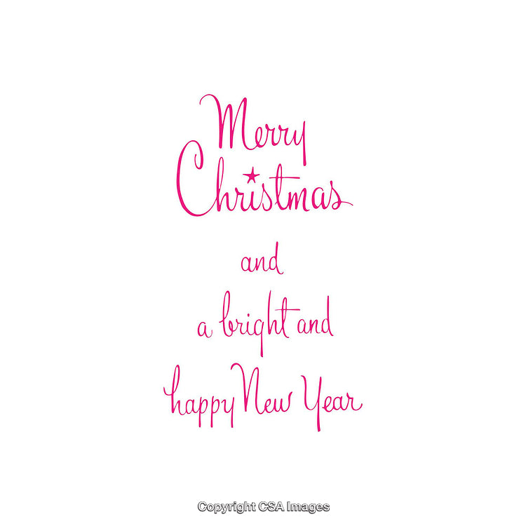 Merry Christmas and Happy New Year Festive Greeting in Pink Text