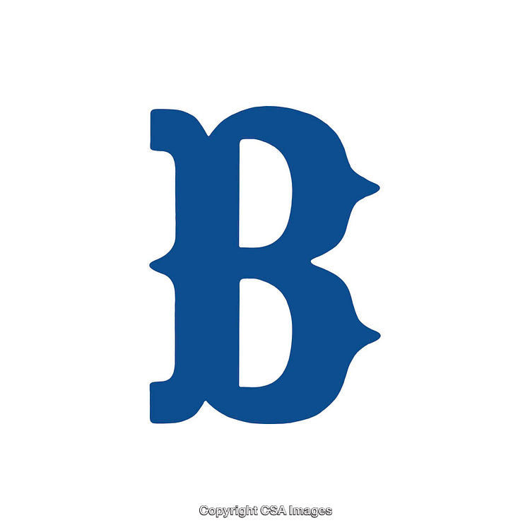 Bold Blue Letter B in an Artistic Style on White Background