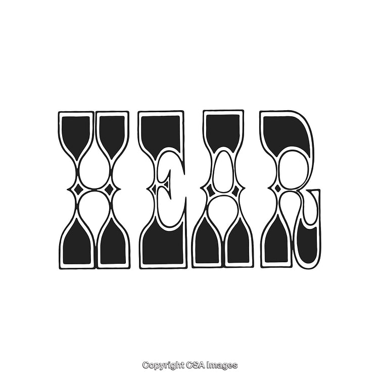 Artistic Stylized Text Design Featuring Intriguing Abstract Shapes and Bold Typography