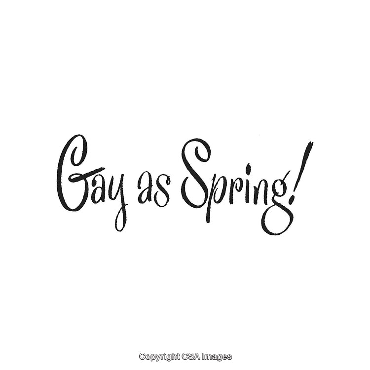 Playful Bold Text 'Gay as Spring!' in an Elegant Handwritten Style