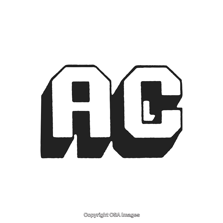 Bold Black And White AC Monogram Design With Shadow Effect