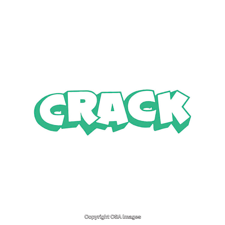 Bold Green Text Design Featuring the Word Crack in Comic Style