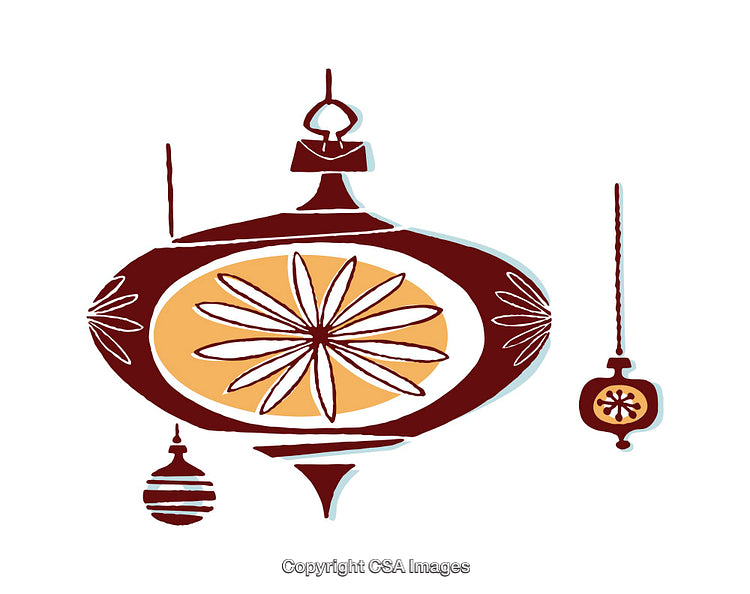 Colorful Hand-Drawn Illustration of Hanging Lanterns and Decorations