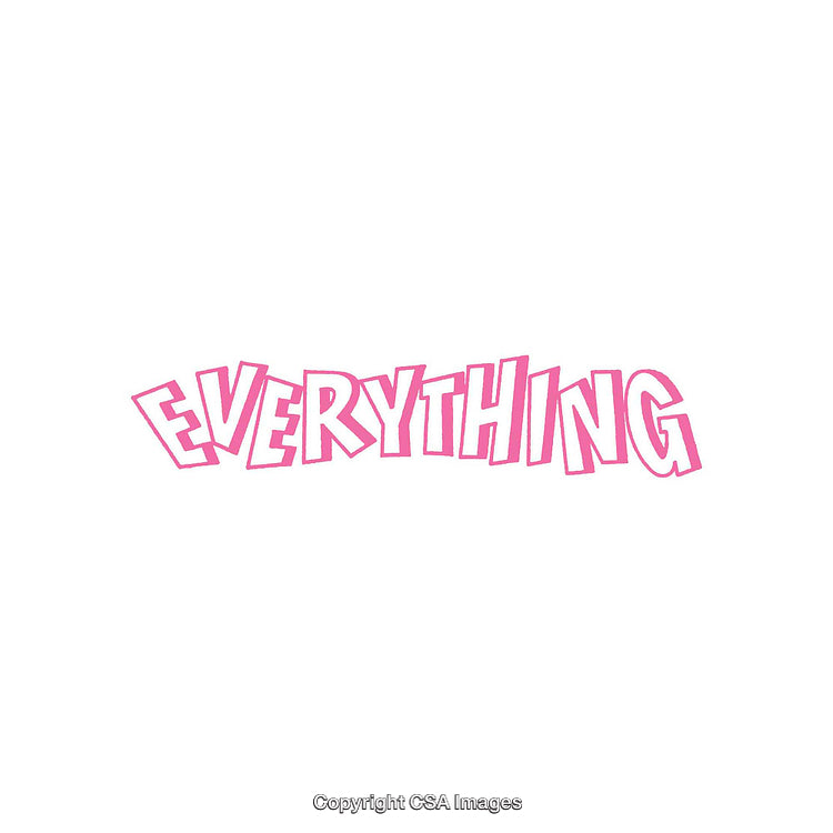 Pink Typography of the Word Everything on a White Background